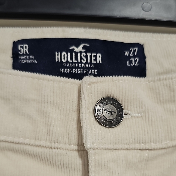 Hollister Cream Flare Pants High-Waisted Retro Style - Picture 2 of 8
